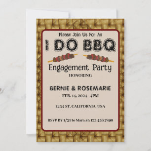 IK DOO BBQ Elegante Rustieke Vlecht Huwelijksfeest Kaart