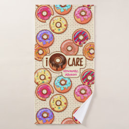 Ik Doughnut Care Cute Funny Donut Sweet TreLove Badhanddoek