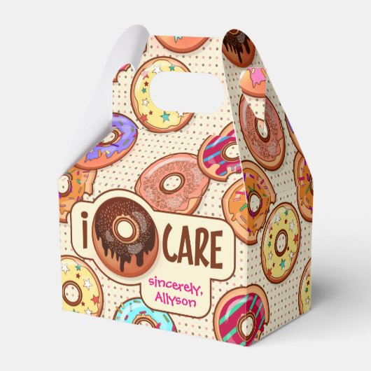 Ik Doughnut Care Cute Funny Donut Sweet TreLove Bedankdoosjes (Voorkant Zijde)