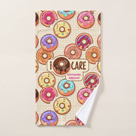 Ik Doughnut Care Cute Funny Donut Sweet TreLove Handdoek (Handdoek)