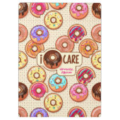 Ik Doughnut Care Cute Funny Donut Sweet TreLove Klembord (Achterkant)