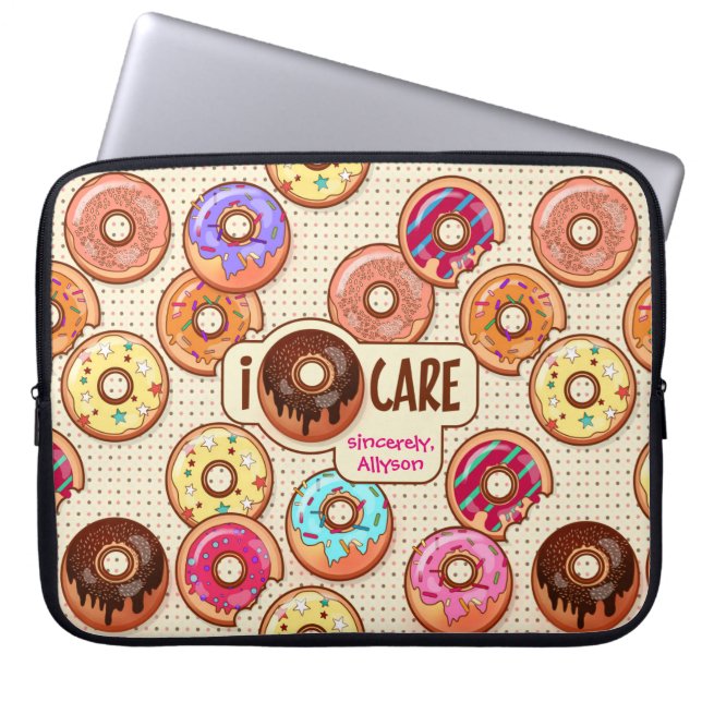 Ik Doughnut Care Cute Funny Donut Sweet TreLove Laptop Sleeve (Voorkant)