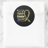 Ik draag blauw en geel ronde sticker (Tas)