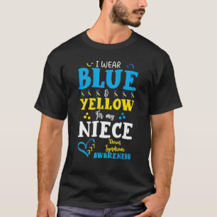 Ik Draag blauw en geel voor mijn nichtje onderaan  T-shirt