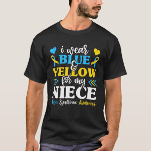 Ik Draag blauw en geel voor mijn nichtje onderaan T-shirt