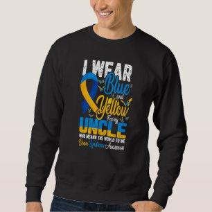 Ik draag blauw en geel voor mijn oom met het syndr trui
