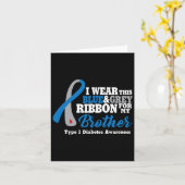 Ik Draag blauw en grijs voor mijn broer Diabetes W Kaart (Gele Bloem)