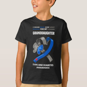 Ik Draag blauw en grijs voor mijn kleindochter Typ T-shirt