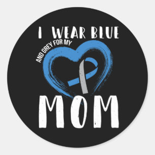 Ik Draag blauw en grijs voor mijn mama diabetes ty Ronde Sticker