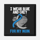 Ik Draag blauw en grijs voor mijn moeder diabetes Magneet (Voorkant)