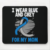 Ik Draag blauw en grijs voor mijn moeder diabetes Muismat (Voorkant)