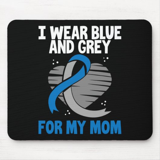 Ik Draag blauw en grijs voor mijn moeder diabetes  Muismat (Voorkant)