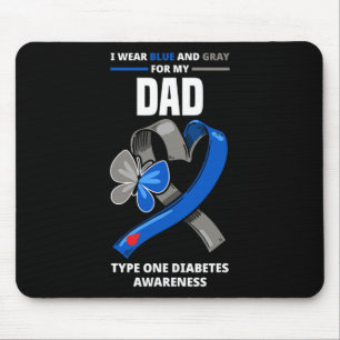 Ik Draag blauw en grijs voor mijn vader type 1 dia Muismat