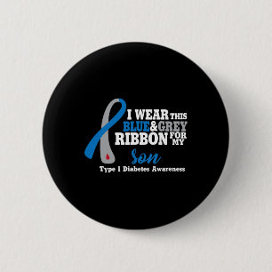 Ik Draag blauw en grijs voor mijn zoon diabetes be Ronde Button 5,7 Cm