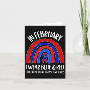 Ik Draag blauw en rood congenitale hartziekte bewu Kaart