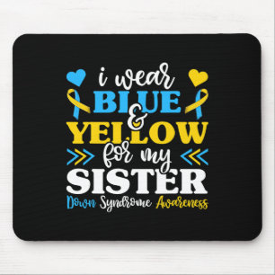 Ik Draag blauw geel voor mijn zuster Down Syndrome Muismat