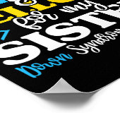 Ik Draag blauw geel voor mijn zuster Down Syndrome Poster (Hoek)