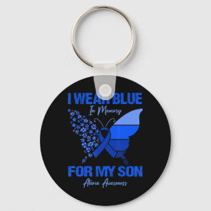 Ik Draag blauw in geheugen voor mijn jeugd Ataxia Sleutelhanger