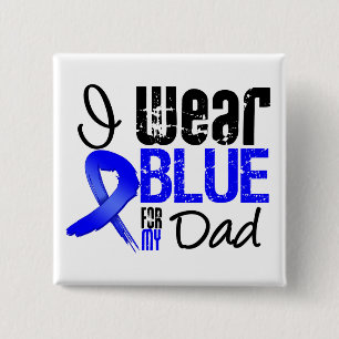 Ik Draag blauw lint voor mijn vader - Colon Cancer Vierkante Button 5,1 Cm