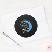 Ik Draag blauw Ronde Sticker (Envelop)