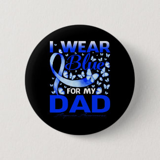 Ik draag blauw voor Alopecia-bewustzijn voor mijn  Ronde Button 5,7 Cm