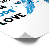 Ik Draag Blauw voor ALS Bewustheid Faith Hope Love Poster (Hoek)