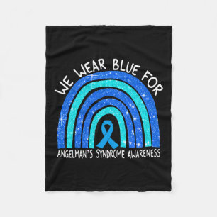 Ik Draag blauw voor Angelman's Syndrome Blue Ribbo Fleece Deken