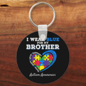 Ik Draag Blauw voor Autism Awareness Family Matchi Sleutelhanger (Voorkant)