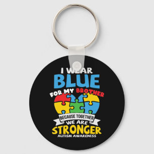 Ik Draag Blauw voor Autism Awareness Family Matchi Sleutelhanger
