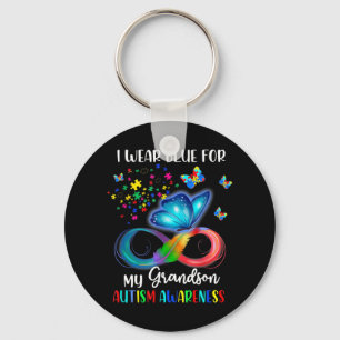 Ik Draag Blauw voor Autism Awareness Family Matchi Sleutelhanger