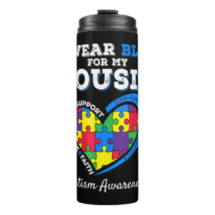 Ik Draag Blauw voor Autism Awareness Family Matchi Thermosbeker