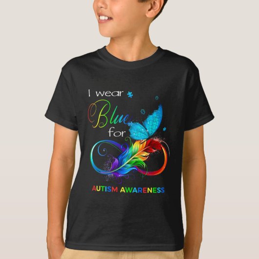 Ik Draag Blauw voor Autisme Awareness Maand Mannen T-shirt (Voorkant)