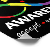 Ik Draag Blauw voor Autisme Bewustheid accepteren  Poster (Hoek)