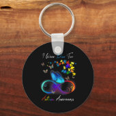 Ik Draag Blauw voor Autisme Bewustheid Puzzle Mam  Sleutelhanger (Voorkant)