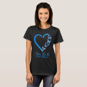 Ik Draag blauw voor autisme-bewustwording. Heart B T-shirt (Voorkant volledig)