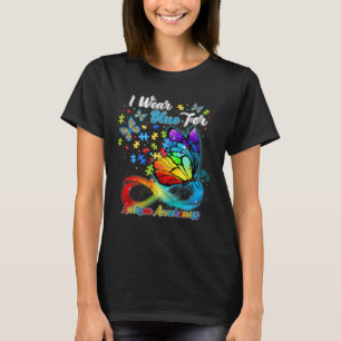 Ik Draag blauw voor autisme bewustzijn maand vlind T-shirt
