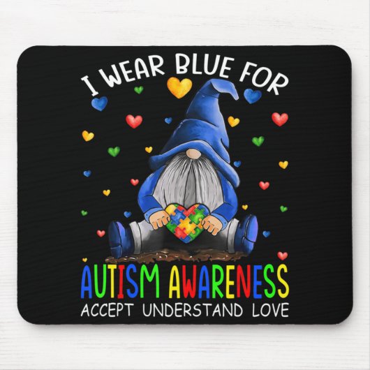 Ik Draag blauw voor autisme-bewustzijn Muismat (Voorkant)