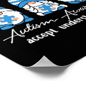 Ik Draag blauw voor autisme-bewustzijn Poster (Hoek)
