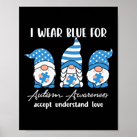 Ik Draag blauw voor autisme-bewustzijn Poster (Voorkant)
