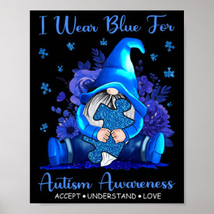Ik Draag blauw voor autisme-bewustzijn Poster
