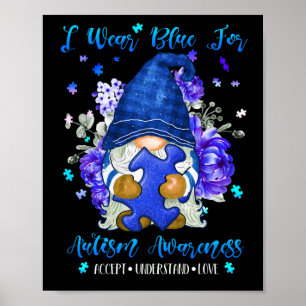 Ik Draag blauw voor autisme-bewustzijn Poster