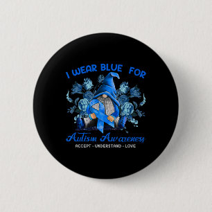 Ik Draag blauw voor autisme-bewustzijn Ronde Button 5,7 Cm