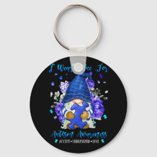 Ik Draag blauw voor autisme-bewustzijn Sleutelhanger