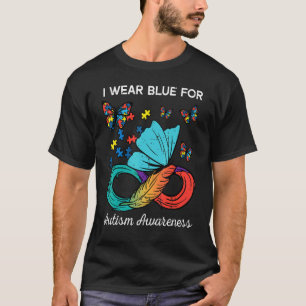 Ik Draag Blauw Voor Autisme Bewustzijn Vlinder Man T-shirt