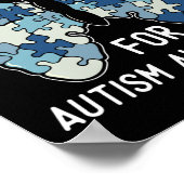 Ik Draag blauw voor autisme blauwe puzzel Poster (Hoek)