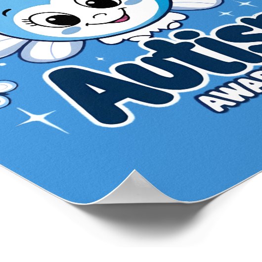 Ik draag blauw voor autisme poster (Hoek)