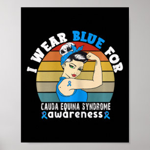 Ik Draag blauw voor bewustwording van het Cauda eq Poster