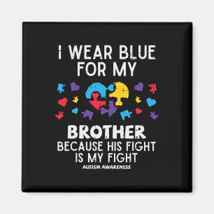 Ik draag blauw voor broer strijd autisme bewust zu magneet