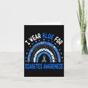 Ik Draag blauw voor Diabetes Awareness Rainbow Man Kaart