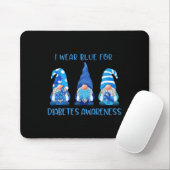 Ik Draag Blauw voor Diabetes Bewustheid Gnomen Pea Muismat (Met muis)